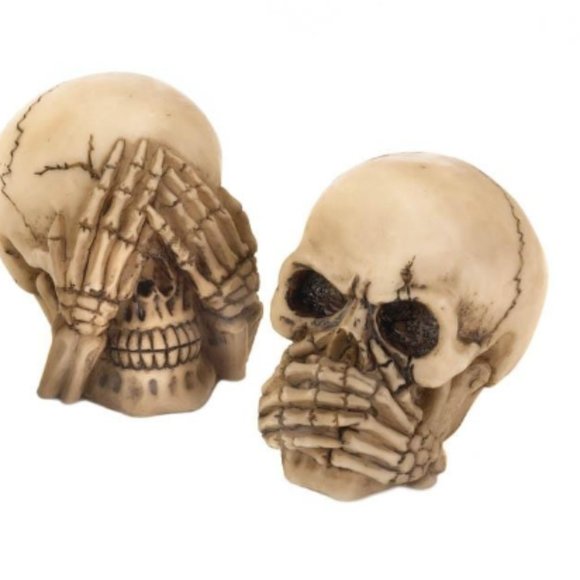 See No Evil Hear No Evil Speak No Evil Skull Set 3pc - Picture 6 of 6